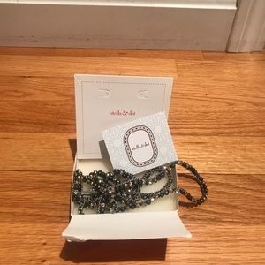 NWT Women's Zoe Lariat Necklace Mixed Metal Silver